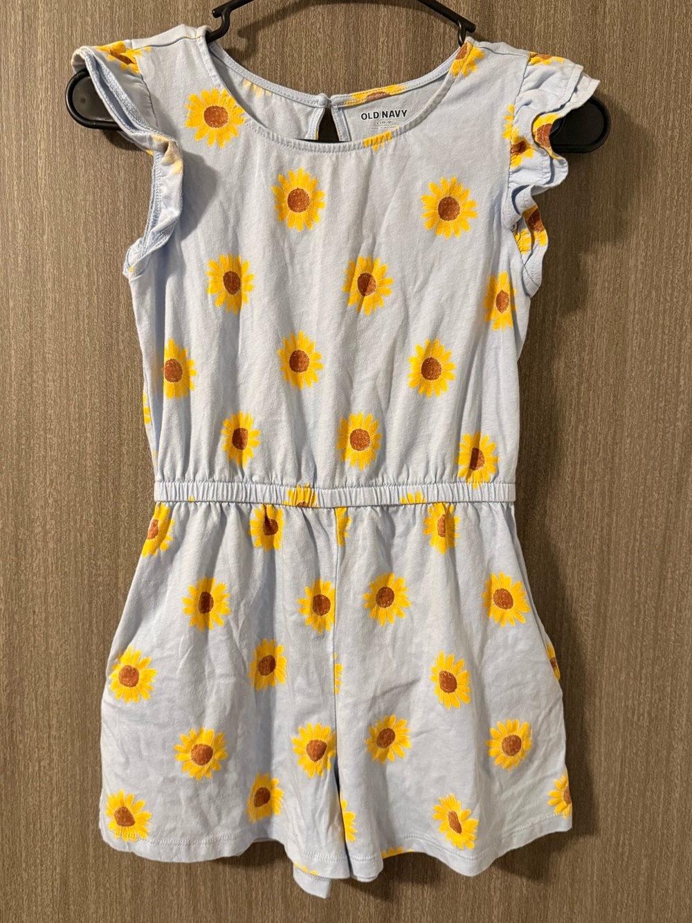 Old Navy Light Blue Sunflower Print Romper